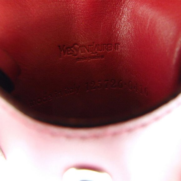 Auth SAINT LAURENT key case logo button Leather - Picture 6 of 9